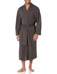 Amazon Essentials Men's Lightweight Waffle Robe (Available in Big & Tall), Charcoal Heather, M-L