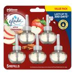 Glade PlugIns Air Freshener Refill, Scented and Essential Oils for Bathroom and Home Fragrance, Apple Cinnamon, 5 Count