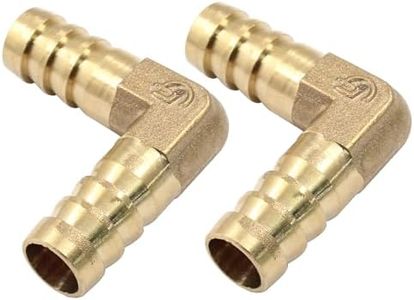 Hordion 2PCS 1/2" Hose Barb Fitting 90 Degree Elbow Connector, Right Angle Brass Barbed Fitting for Water Fuel Air