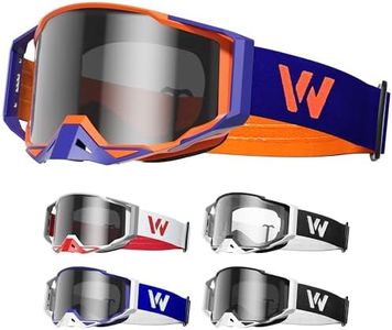 WildHeir Dirt Bike Goggles Motocross Motorcycle Glasses - ATV Riding Dirtbike 4-Wheeler MX DH Accessories Windproof for Men Women Youth UV400 Protection Dust-proof Anti-Slip Strap Eyewear