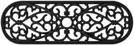 vidaXL Stair Treads - 5-Pack Rubber Step Mats for Indoor/Outdoor Use, Non-Slip, Easy Clean, 25x75 cm, Elegant Wrought Iron Design in Black