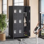 Employee Lockers for Office 9 Doors, Metal Sorage Locker Combination for Employees, Industries Double Tier Metal Locker for Home, School, Gym