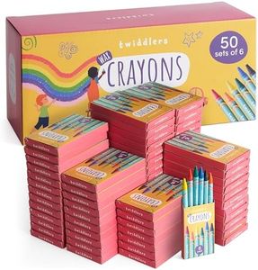 THE TWIDDLERS 50 Boîte de Crayons Cire, 6 Couleurs/Boîte (300 Pièces au Total) - Activité Coloriage, Anniversaire Enfants, École, Pochettes Surprise, Cadeaux Invités
