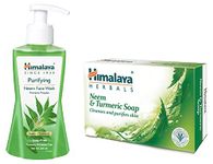 Himalaya Herbals Purifying Neem Face Wash, 200ml & Himalaya Herbals Neem and Turmeric Soap, 125gm (Pack of 4) with Value Pack Save Rs.20
