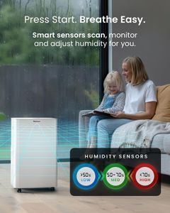 Pro Breeze 20L WiFi Dehumidifier – OmniDry, Humidity Sensor, Sleep Mode