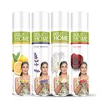 POUR HOME Lavender,Rose,Rajnigandha,Lime Room Air Freshener Spray - 220ML Each (Combo of 4) | Long-Lasting Fragrance - Reduces Odours - Suitable for Home & Office