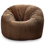 Jumbo Cord Beanbag Chair, Large Bean Bags in Plush Jumbo Cord, Great as Beanbag Lounger, Jumbo Cord Beanbags Recliner (Caramel)