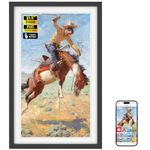 64GB Frameo 21.5" Digital Picture Frame Large 1920 x 1080 IPS FHD Touch Screen WiFi Electronic Photo Frames Share Moments from Phone Instantly Best Gifts for Parents and Grandparents Black Wood White