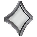 Benjara Metal Frame Accent Mirror with Diamond Ribbon Style, Silver