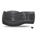 Perixx Periboard-612B Wireless Ergonomic Split Keyboard with Dual Mode 2.4G and Bluetooth Feature, Compatible with Windows 10 and Mac OS X System, Black, US English Layout