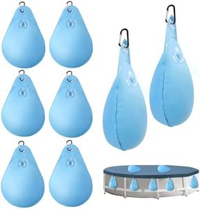 16 Pack Pool Cover Weights with Hooks, Leakproof Swimming Pool Cover Hanging Bag Thick PVC Pool Water Bags, Antifreezing Winter Pool Tarp Weights for Above Ground Pool Cover