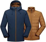 33,000ft Men's Waterproof 3-in-1 Ski Jacket, Warm Mountain Windbreaker Snow Rain Jackets Winter Coat with Puffer Jacket