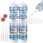 RV Roof Sealant 2 Pack, Self Leveling RV Roof Sealant White, Waterproof RV Sealant and Caulking, Lap Sealant for RV Roofs, Edges, Air Vents, Vent Pipes and Screw Heads(10.1 FL OZ)