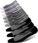 9 Pack Mens No Show Socks Casual Low Cut Thin Loafers Non Slip Boat Liners (black*3+white*3+grey*3)