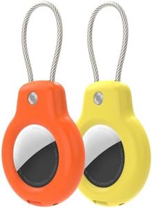 Compatible with AirTag Secure Holder with Wire Cable,2 Pack Air Tag Lock Case Keychain Key Ring Key Chain Luggage tag for Keys,Luggage & More Men Women's Keyrings & Keychains