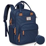 RUVALINO Diaper Bag Backpack - Multifunction Waterproof Travel Backpack, Maternity Baby Bag with Changing Pad & Stroller D-Ring & Pacifier Case - Travel Essentials & Shower Gifts - Peacock Blue