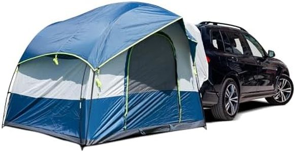 NEH Universal SUV Camping Tent - Up to 8-Person Sleeping Capacity, Includes Rainfly and Storage Bag - Car Tent, Tailgate Tent, Glamping Tent - 8'W x 8'L x 7.2'H Gray and Blue