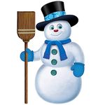 Beistle 35.5" Jointed Snowman Cut Out For Winter Decorations, Christmas Party Décor, Made In USA Since 1900, White/Blue/Green/Black/Brown