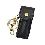 SUPVOX Keyring Lip Balm Pouch Lightweight Clip-on Lipstick Holder Lip Gloss Chapstick Protection Container Travel Daily Accessories (Black)