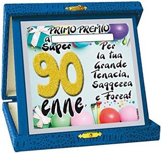 Macedonia TARGHETTA Trofeo 90 Anni Glitter Gadget Idea Regalo Festa 90° Compleanno Targa
