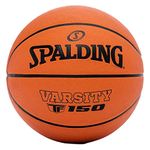 Spalding Varsity-TF-150 FIBA Approved Rubber Moulded Indoor/Outdoor Basketball with Butyl Bladder, Orange I, Size: 7 (Suitable for Practice/Match/Training) + Free Air Needle