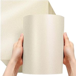 250 Sheets 8.5 x 11 Inch Metallic Paper Shimmer Card Stock 80lb 210 Gsm Double Sided Card Stock Printer Paper for Weddings Birthdays Craft Use Invitations Certificates DIY Cards (Cream)