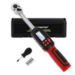 ATsafepro Digital Torque Wrench 3/8" Drive, Electronic Torque Wrench 3-60 Nm ±2% Torque Accuracy Dual-Direction,Preset Memory,Buzzer and LED Flash Notification for Bike Moto Car