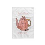 3D Rose Image of Keep Calm and Drink Tea with Vintage Teapot Hand Towel, 15" x 22"