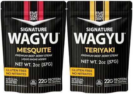 Five Star Wagyu Variety Beef Jerky, Soft & Mouth Melting Tender Jerky, Award-Winning Premium Beef Jerky, No Artificial Ingredients, Premium Gift Snack, Nitrate/Nitrite-Free, Gluten-Free, Wagyu Beef Snacks (2 Pack of 2oz-Total 4oz) Gourmet Beef Jerky