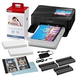Canon Selphy CP1500 Wireless Compact Photo Printer with 1-Pack KP-108IN Color Ink Paper Set (108 Sheets of 4x6 Paper + 3 Ink Cartridges) Deluxe Photo Album + Cleaning Cloth (Black)