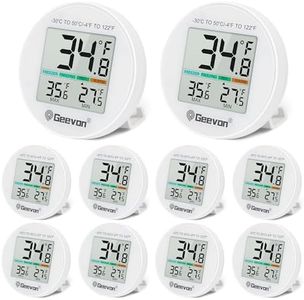 Geevon Small Digital Refrigerator Thermometer 10 Pack, IP65 Waterproof Commercial and Home Use, Max/Min Record Function with LCD Screen, Stand and Magnetic Back, for Fridge, Freezer Scenarios