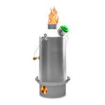 'Base Camp' Kelly Kettle® 1.6ltr | Stainless Steel | Whistles When Boiled | Kettle and Camp Stove in one | Ultra-fast | Wood Fuelled | NO Batteries/Gas | Camping, Fishing, Scouts, Picnics, Emergencies