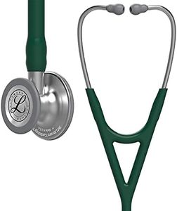 3M Littmann Cardiology IV Stethoskop für die Diagnose, 6155, Bruststück in Standardausführung, dunkelgrüner Schlauch, Schlauchanschluss und Ohrbügel aus Edelstahl, 69 cm