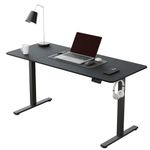 ERGOMAKER 55-inch Electric Standing Desk Adjustable Height, Electric Stand Up Computer Desk Ergonomic Sit Stand Desk with Computer Workstation, Black