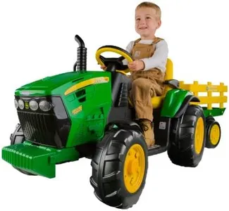 Peg Perego John Deere Ground Force Tractor with Trailer 12 Volt Ride on