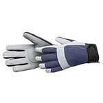 HARDY WORKING TOOLS Series 52 A1511-520010 Work Gloves, Artificial Leather Mechanic Gloves, Assembly Gloves, Size 9 (L), Vibration Protection Gloves, Grey/Dark Blue, Grey