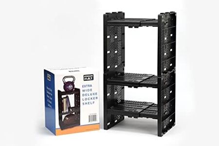 StorageMax Deluxe Locker Shelf Extra Wide, Locker Organizer with 3 Adjustable Shelves for Work and School Lockers, Black