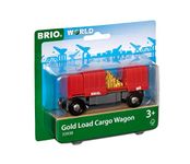 BRIO World Cargo Wagon Train with Gold Load for Kids Age 3 Years Up - Wooden Railway Add On Accessories