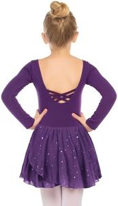 Arshiner Kids Girls Classic Long Sleeve Leotard Dance Ballet Dress