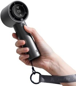 JISULIFE Handheld Fan Pro Series - Extreme Cooling Output: 1-100 Speed Scroll Wheel, Metal Body, Digital Display, 1.5H Fast Charge, 5000mAh-Portable Fan for Travel Outdoor, Gifts for Women Men(Grey)