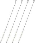 Juvale 4-Pack Metal Straw Cleaner - Extra Long Stainless Steel Brush for Cleaning Reusable Drinking Straws, Water Bottles and Pipes (12 in)