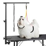 Urban Deco Dog Grooming Arm with Clamp Innovative Portable Two Grooming Arms - 33.5 inch Height Adjustable and Free Two No Sit Haunch Holder for Large and Small Dogs,Cats Grey