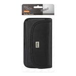 Reiko Horizontal Heavy Duty Rugged Phone Pouch With Velcro And Metal Belt Clip - Black