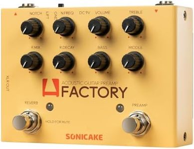 SONICAKE Acoustic Guitar Effects Pedal with Analog Preamp and Digital Reverb Acoustic Instruments with XLR Output - A Factory