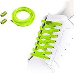 HooySprs No Tie Elastic Shoelaces,1 Pair Flat Shoelaces with Metal Buckles, Replacement, Shoe Laces for Sneakers Kids/Adults Adjustable Laces, Rubber Tieless Elastic-Green
