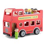 New Classic Toys - City Tour Bus with 9 Play Figures , Red