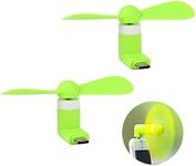 Sokelinn-six Type C Phone Fan, Mini USB C Cooling Hand Fans Portable Summer Cooler for ipad Type C Plug Devices-2 Pieces (Green)