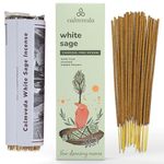 White Sage Incense Sticks for Cleansing - (80 Scent Sticks) Charcoal Free, Made from Upcycled Flowers | Protection Incense to Cleanse Negative Energy