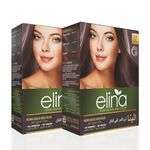 Elina Henna Based Hair Color Powder | Hair Color for Men & Women | Full Coverage of Grey Hair | Long Lasting | No Ammonia & No Barium | Pack of 2 (120g) (Darkbrown)