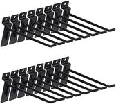 Keadic 20Pcs 6” Slatwall Hooks Set Heavy Duty Slat Wall Shelf Brackets Hanging Hook Pegboard Gridwall Panel Hook for Garage Shop Retail Display and Organization (Black)